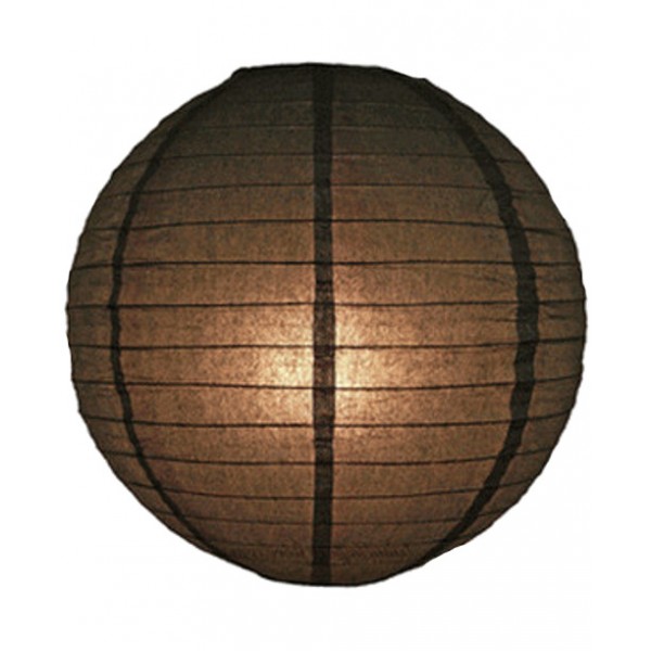 16" Paper Lanterns 'Black' - Regular Wire Ribbed